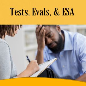 Tests Evaluations Assessments and Emotional Service Animals